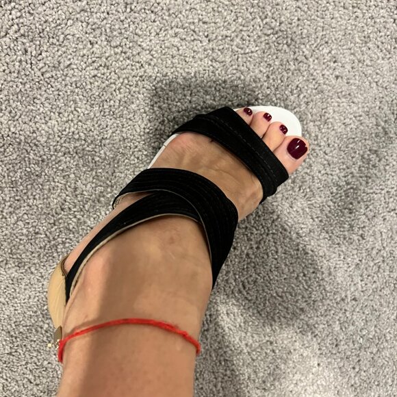 Black Suede Strap Wedge Sandals – size US 7 - Picture 7 of 11